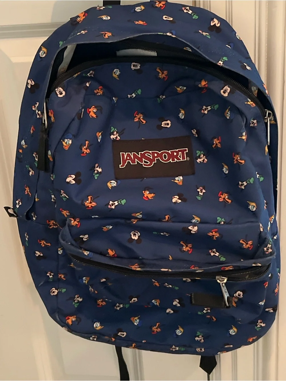 Jansport Navy Backpack with Multicolor Disney Character Print